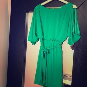 Green mini summer dress